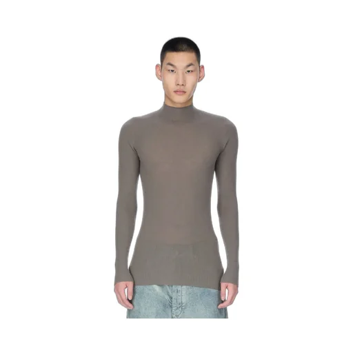Rick Owens Concordians Ribbed Lupetto In Dust Ribbed Knit