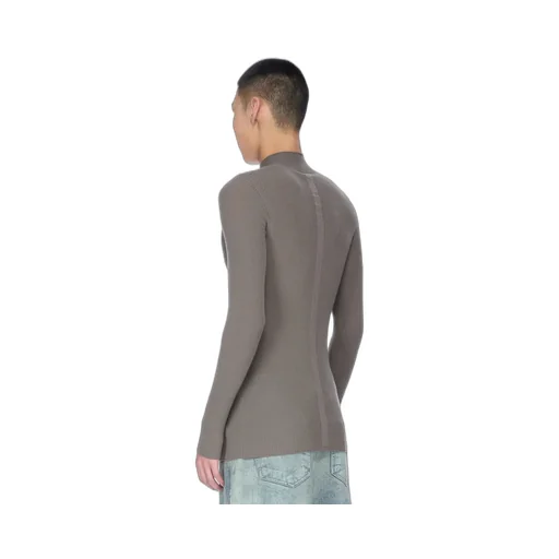Rick Owens Concordians Ribbed Lupetto In Dust Ribbed Knit