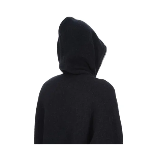 Rick Owens Concordians Gimp Hoodie Oversize In Black Alpaca Knit