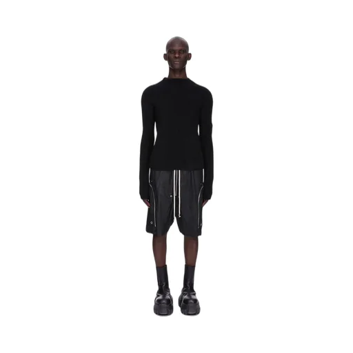 Rick Owens Concordians Headon Pull In Black Alpaca Knit