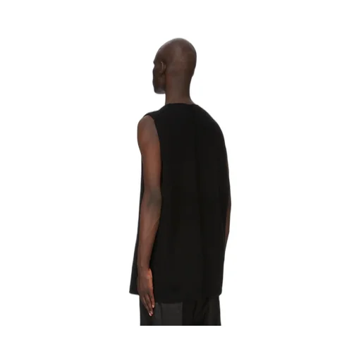 Rick Owens Concordians V Tank In Black Recycled Cashmere