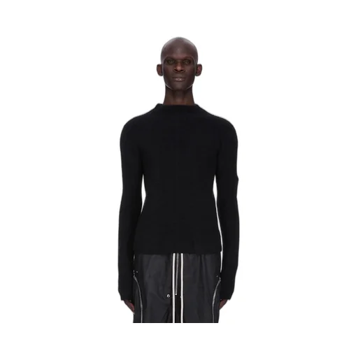 Rick Owens Concordians Headon Pull In Black Alpaca Knit