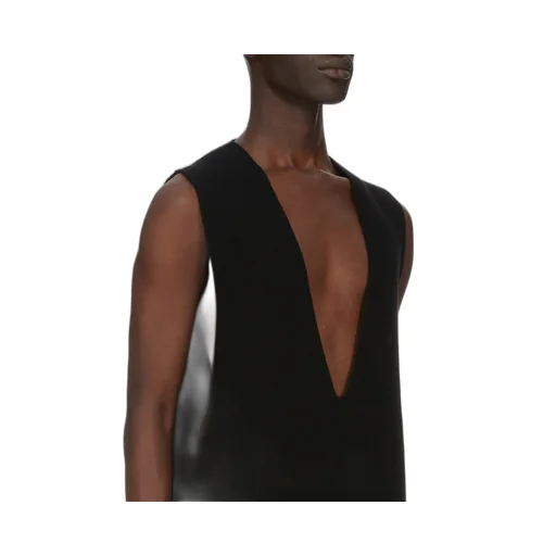 Rick Owens Concordians V Tank In Black Recycled Cashmere