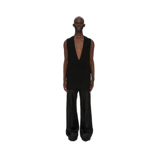 Rick Owens Concordians V Tank In Black Recycled Cashmere