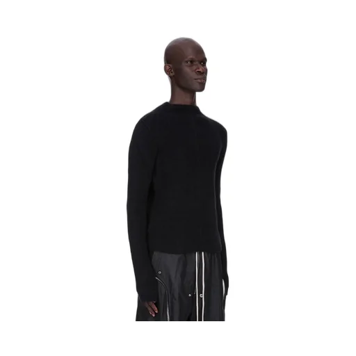 Rick Owens Concordians Headon Pull In Black Alpaca Knit