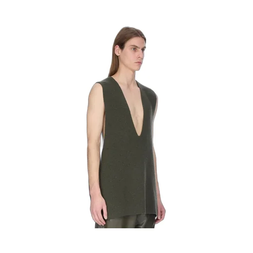 Rick Owens Concordians V Tank In Bosco Recycled Cashmere
