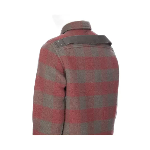 Rick Owens Concordians Outershirt In Rosewood Plaid Jumbo Plaid