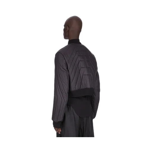 Rick Owens Concordians Quilted Flight Jkt In Black Light Nylon.