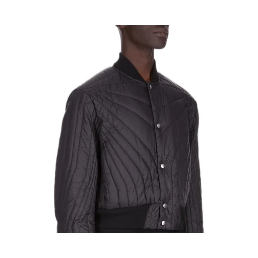 Rick Owens Concordians Quilted Flight Jkt In Black Light Nylon.