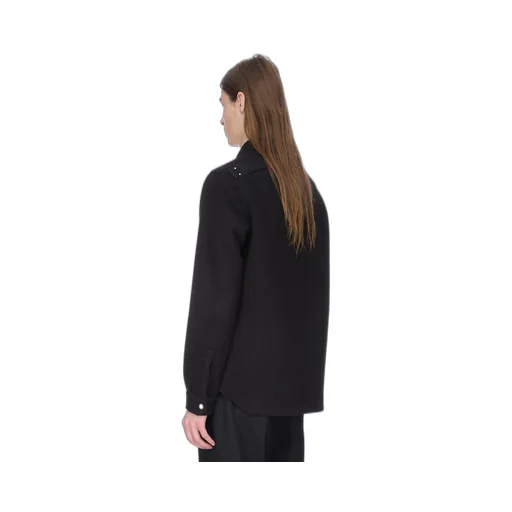 Rick Owens Concordians Outershirt In Black Melton