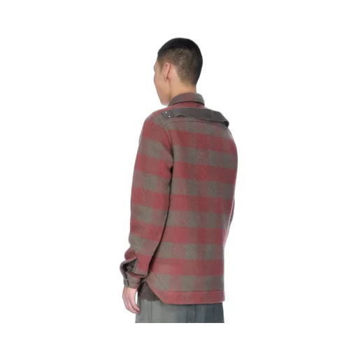 Rick Owens Concordians Outershirt In Rosewood Plaid Jumbo Plaid