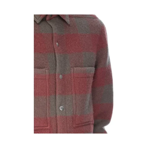 Rick Owens Concordians Outershirt In Rosewood Plaid Jumbo Plaid
