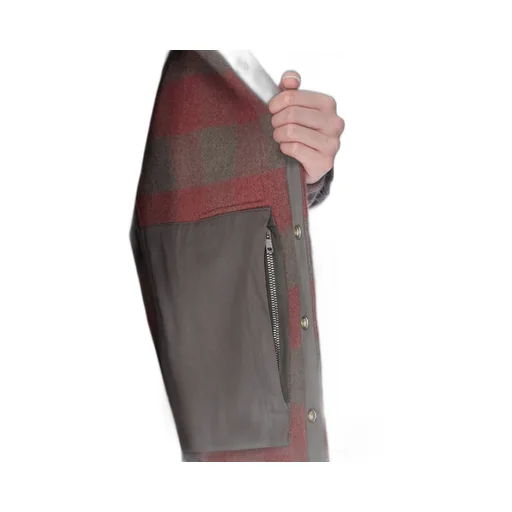 Rick Owens Concordians Outershirt In Rosewood Plaid Jumbo Plaid