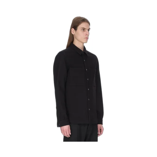 Rick Owens Concordians Outershirt In Black Melton