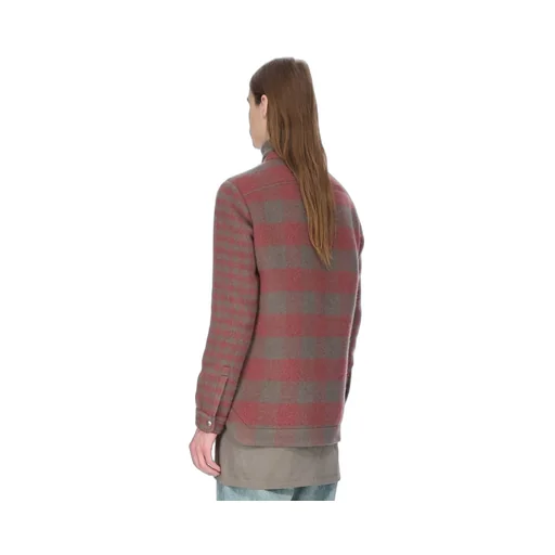 Rick Owens Concordians Larry Fogpocket Shirt In Rosewood Plaid Jumbo Plaid And Mini Plaid