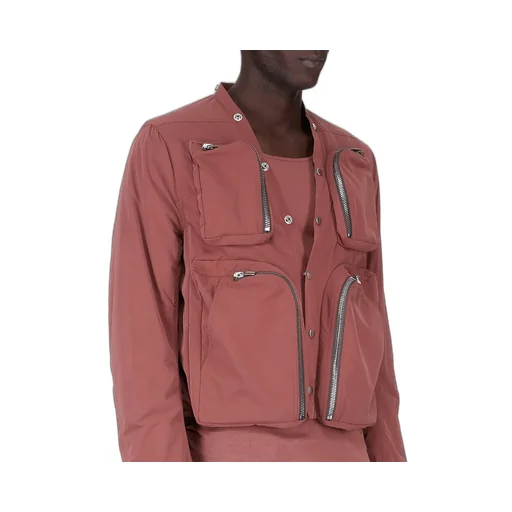 Rick Owens Concordians Cargo Jkt In Rosewood Matte Nylon.