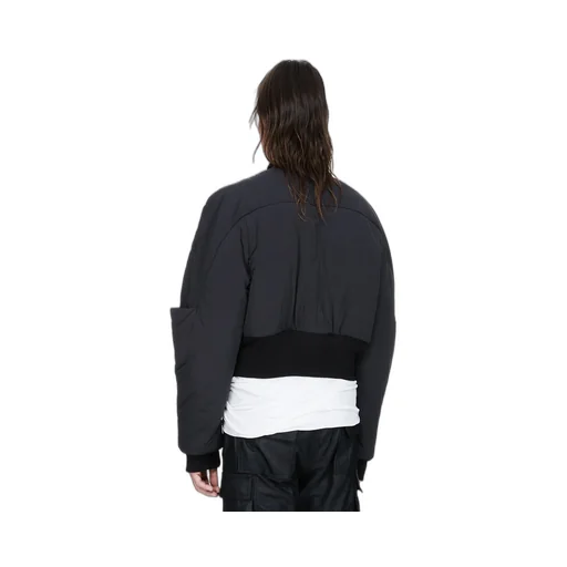 Rick Owens Concordians Girdered Bomber In Black Matte Nylon