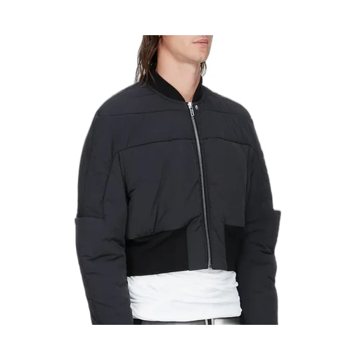 Rick Owens Concordians Girdered Bomber In Black Matte Nylon