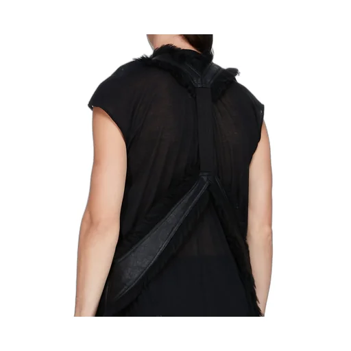 Rick Owens Concordians Bauhaus Vest In Black Curly Shearling