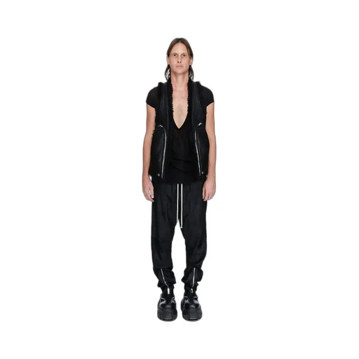 Rick Owens Concordians Bauhaus Vest In Black Curly Shearling