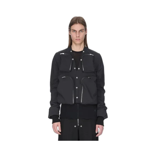 Rick Owens Concordians Cargo Jkt In Black Matte Nylon