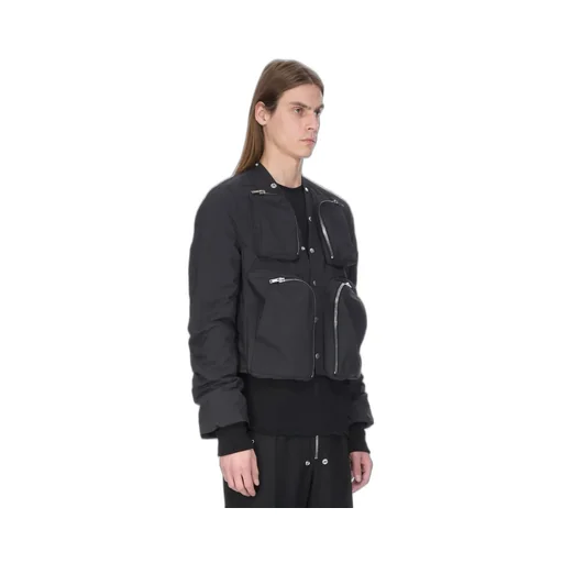 Rick Owens Concordians Cargo Jkt In Black Matte Nylon