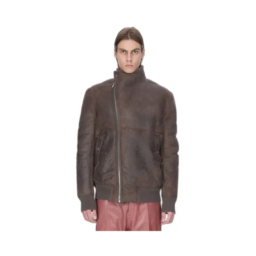 Rick Owens Concordians Hollywood Flight In Darkdust Curly Shearling