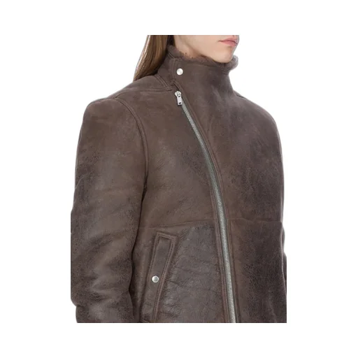 Rick Owens Concordians Hollywood Flight In Darkdust Curly Shearling