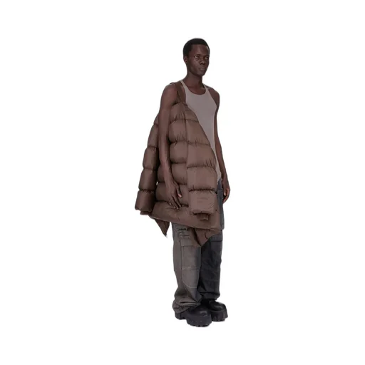 Rick Owens Concordians Turtle Coat In Drkdust Light Nylon.