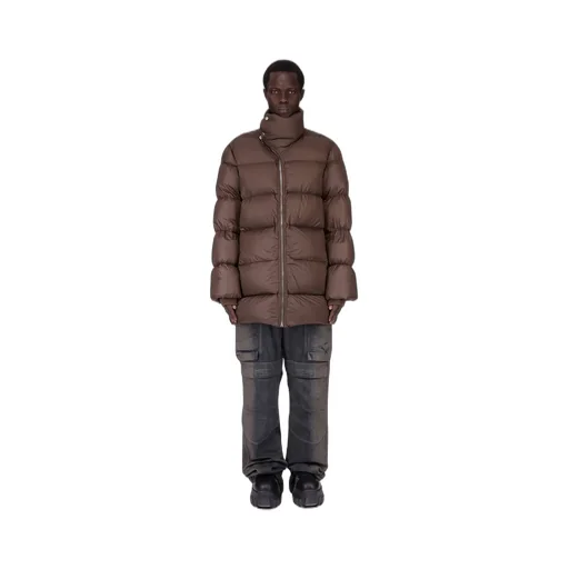 Rick Owens Concordians Turtle Coat In Drkdust Light Nylon.