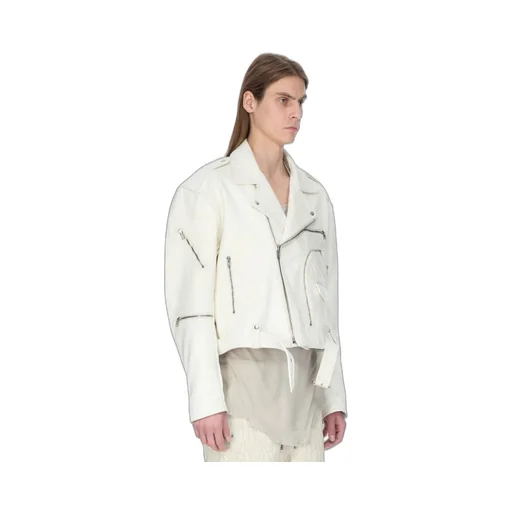 Rick Owens Concordians Cropped Jumbo Bauhaus Stooges In Milk Albino Lamb Leather