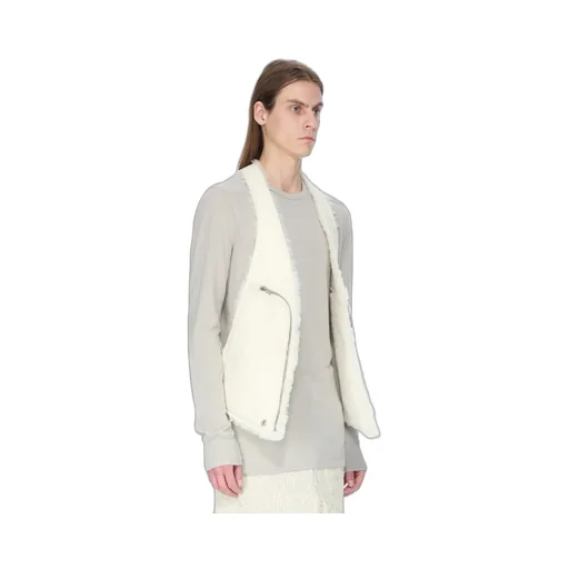 Rick Owens Concordians Bauhaus Vest In Milk Albino Shearling