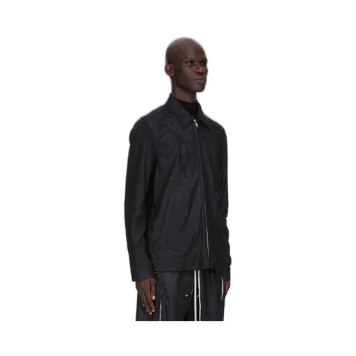 Rick Owens Concordians Brad Jkt In Black Blister Lamb Leather