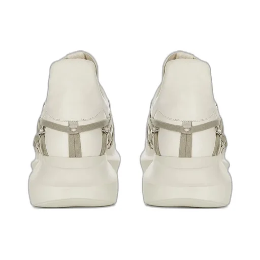 Rick Owens Concordians Megalace Geth Runner In Milk/Pearl/Milk Albino Lamb Leather