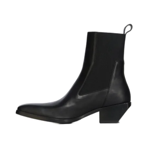 Rick Owens Concordians Heeled Sliver In Black Washed Calf