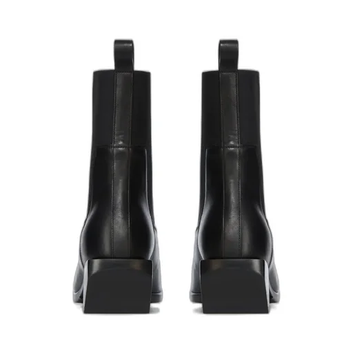 Rick Owens Concordians Heeled Sliver In Black Washed Calf