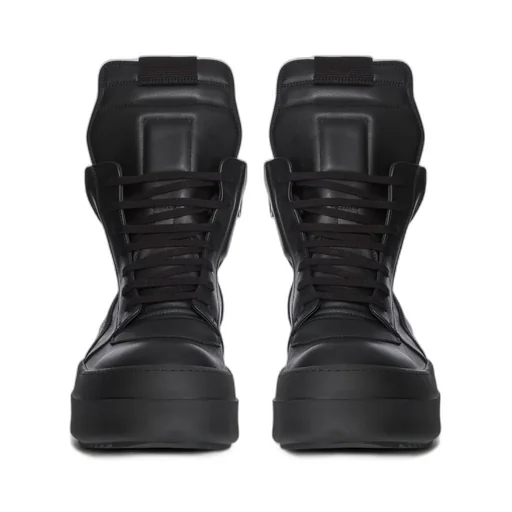 Rick Owens Concordians Mega Bumper Geobasket In All Black Full Grain Cow Leather