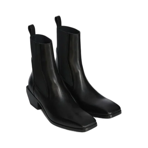 Rick Owens Concordians Heeled Sliver In Black Washed Calf