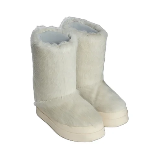 Rick Owens Concordians Mega Bumper Lunar In Milk/Milk Unshaved Cow Leather