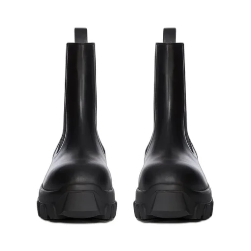 Rick Owens Concordians Beatle Bozo Tractor In Black/Black Groppone Cow Leather