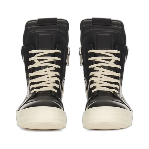 Rick Owens Concordians Geobasket In Black/Milk/Milk Full Grain Cow Leather