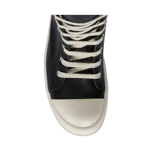 Rick Owens Concordians Sneakers In Black/Milk/Milk Full Grain Cow Leather