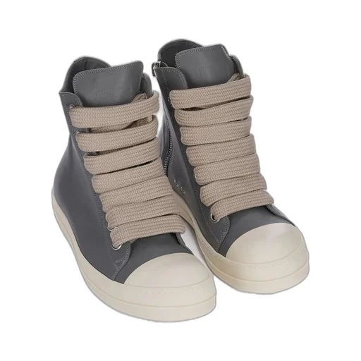 Rick Owens Concordians Jumbolace Sneakers In Washed Indigo/Milk/Milk Full Grain Cow Leather
