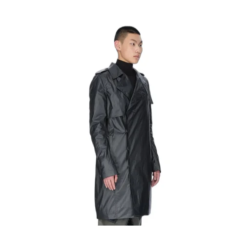 Rick Owens Concordians Mastotrench In Black Coated Poplin