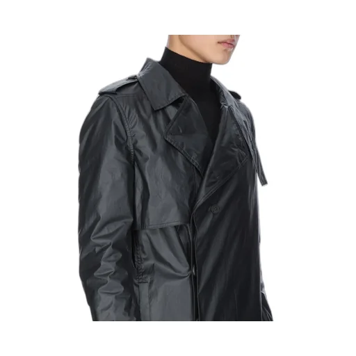Rick Owens Concordians Mastotrench In Black Coated Poplin