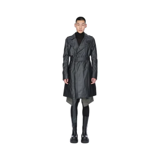 Rick Owens Concordians Mastotrench In Black Coated Poplin