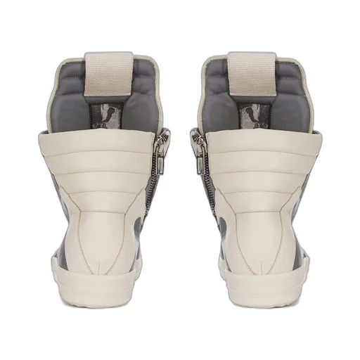 Rick Owens Concordians Jumbolace Geobasket In Washed Indigo/Milk/Milk Full Grain Cow Leather