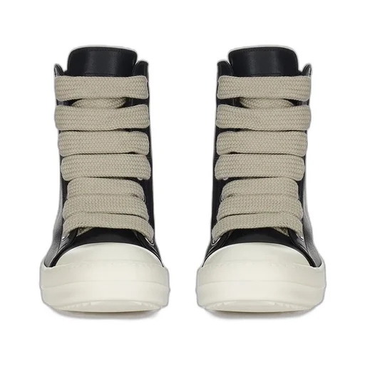 Rick Owens Concordians Jumbolace Sneakers In Black/Milk/Milk Full Grain Cow Leather
