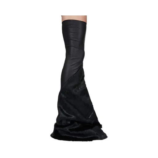 Rick Owens Concordians Cargo Fetish Sneaks In Black/Milk Lamb Leather And Unshaved Cow Leather