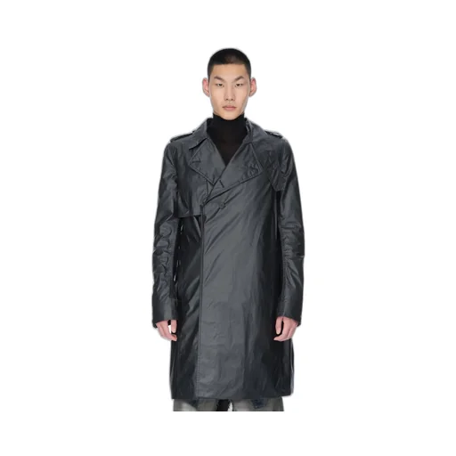Rick Owens Concordians Mastotrench In Black Coated Poplin